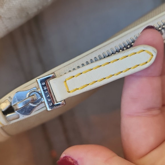 Celine Coated Canvas Handbag w/ C Logo, Horse & Carriage - Yellow, Cream & White - Picture 13 of 17